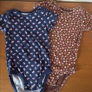 Floral Kids One Pieces - Blue and Brown